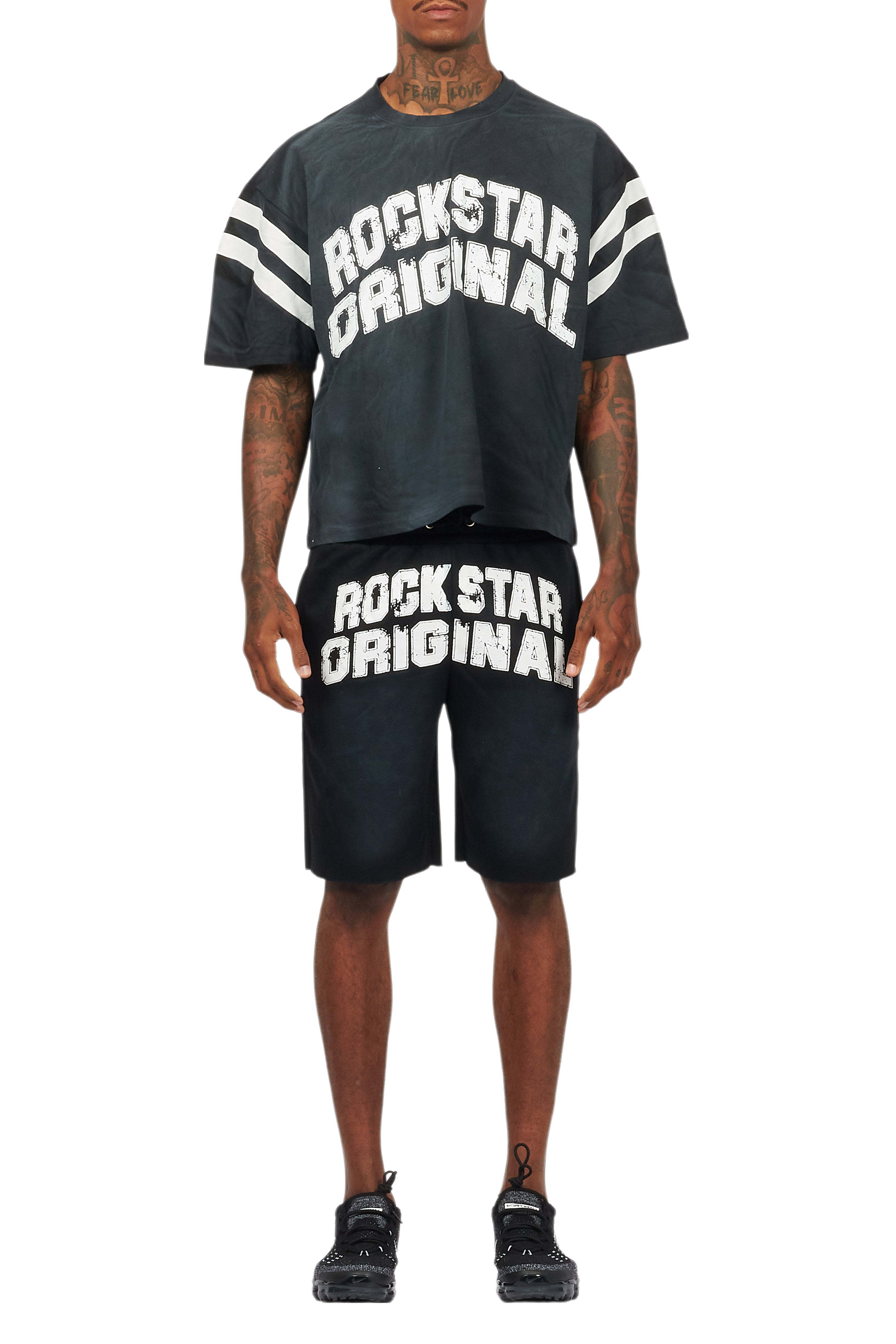 Tumo Black Crop Boxy Tee Short Set