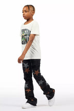 Boys StarLane Black Stacked Flare Jean