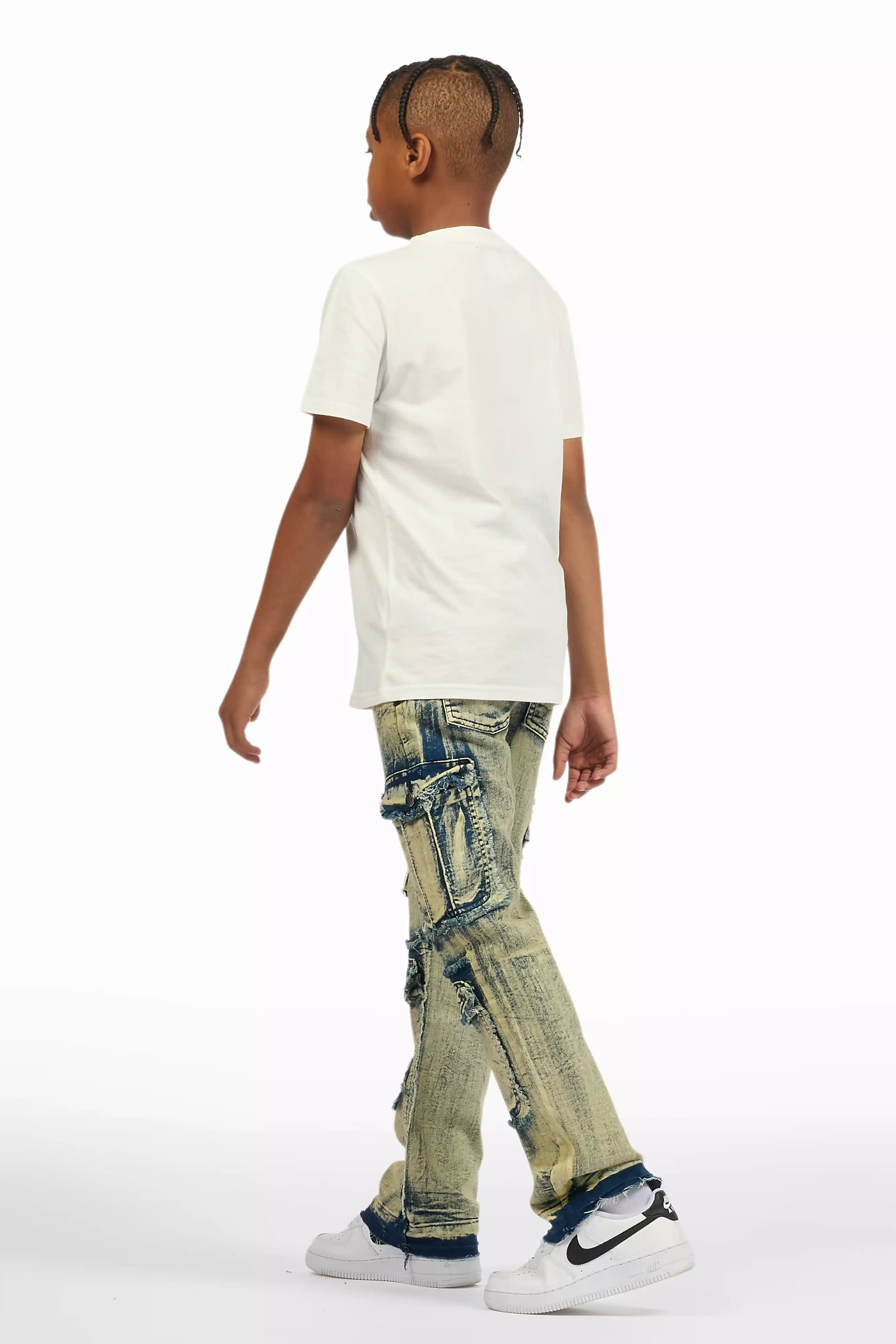 Boys Zarian Vintage Light Blue Cargo Jean