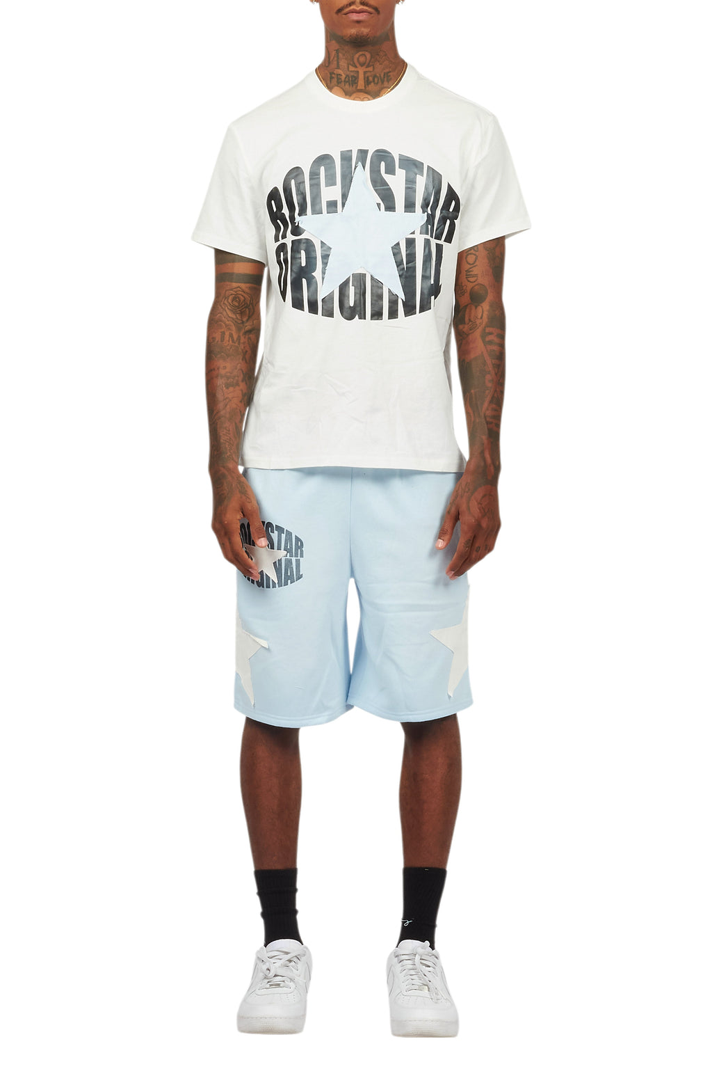 Sarge White/Blue T-Shirt/Short Set