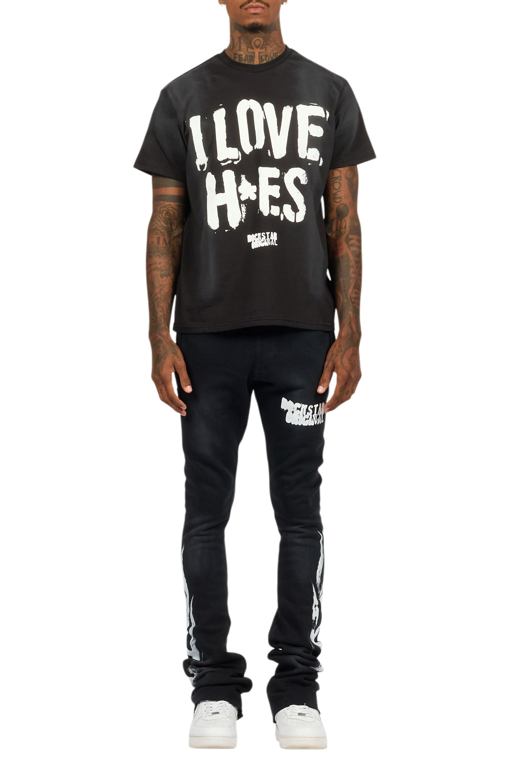 Banyan Black T-Shirt/Stacked Flare Track Set