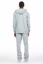 Colorful Race Heather Grey Hoodie/Baggy Track Pant Set