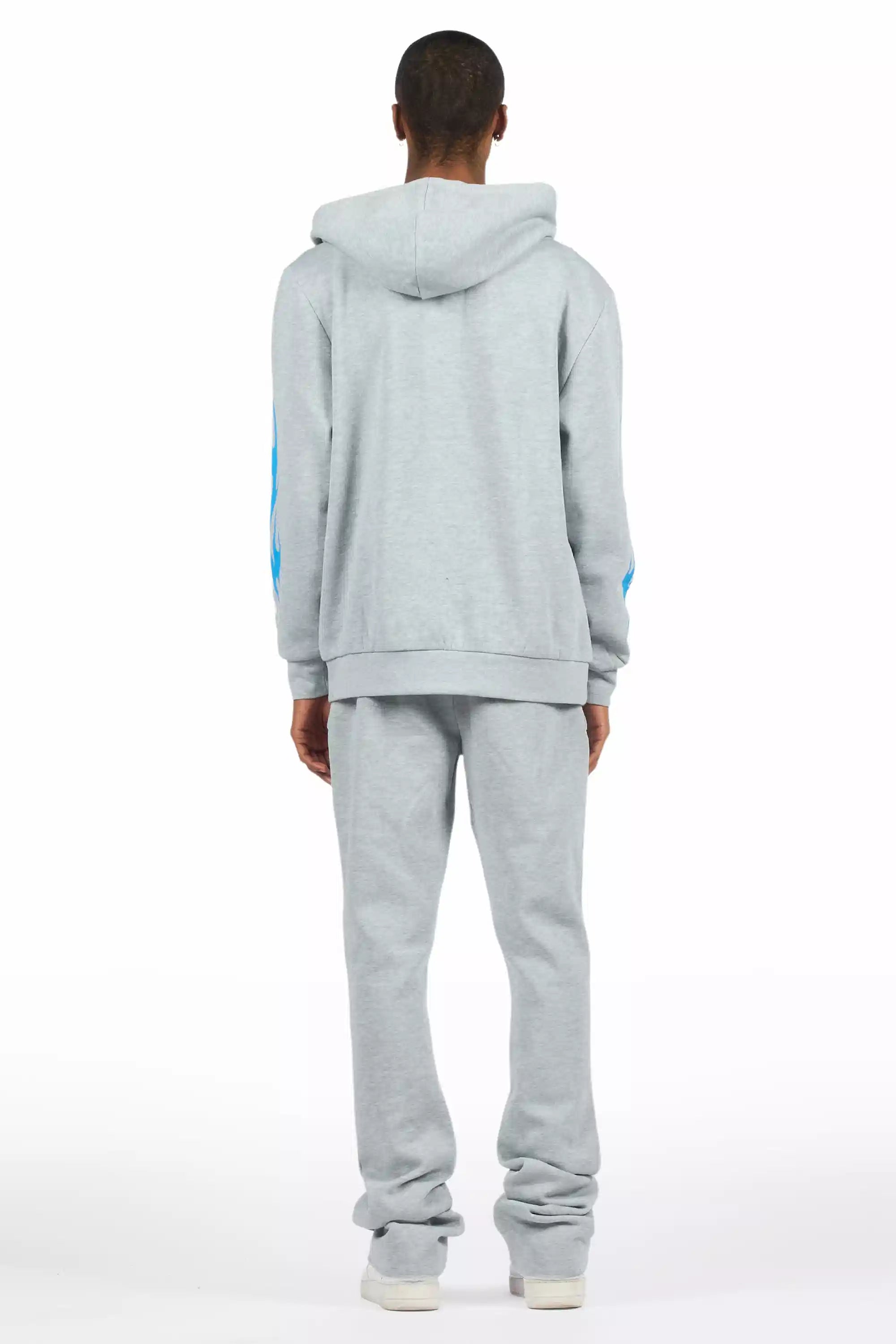 Colorful Race Heather Grey Hoodie/Baggy Track Pant Set