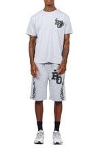 Plutix Heather Grey Graphic T-Shirt Short Set