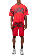 Tumo Red Crop Boxy Tee Short Set