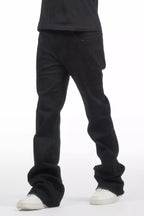 Boys Dag Jet Black Stacked Flare Jean