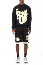 Pluton Black/Cream Graphic Crewneck Sweatshirt