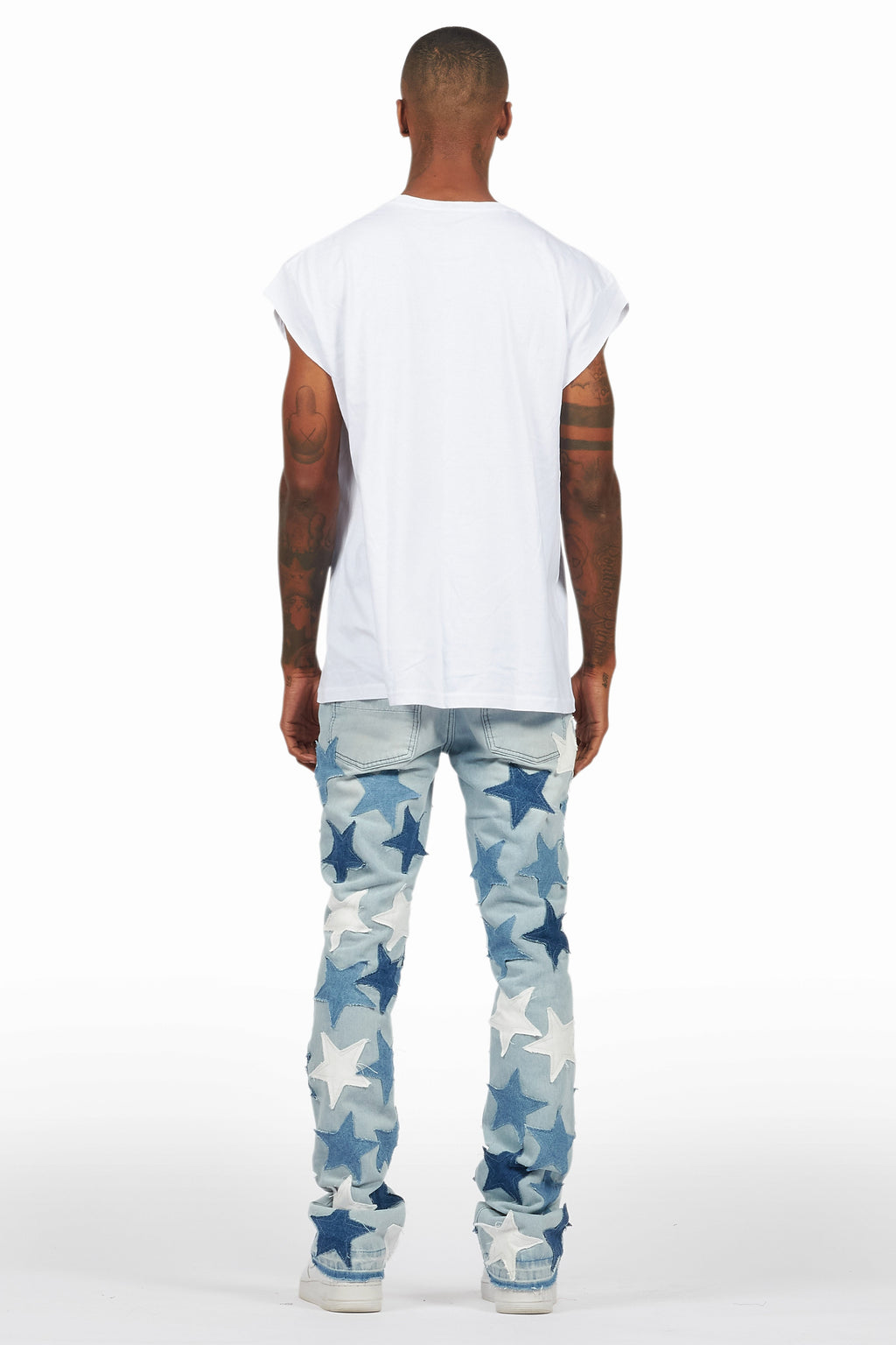 StarLane Light Blue Stacked Flare Jean