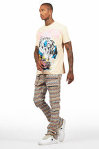 Kip Vintage Sand Graphic T-Shirt/Zierry Multi Tapestry Jean Bundle