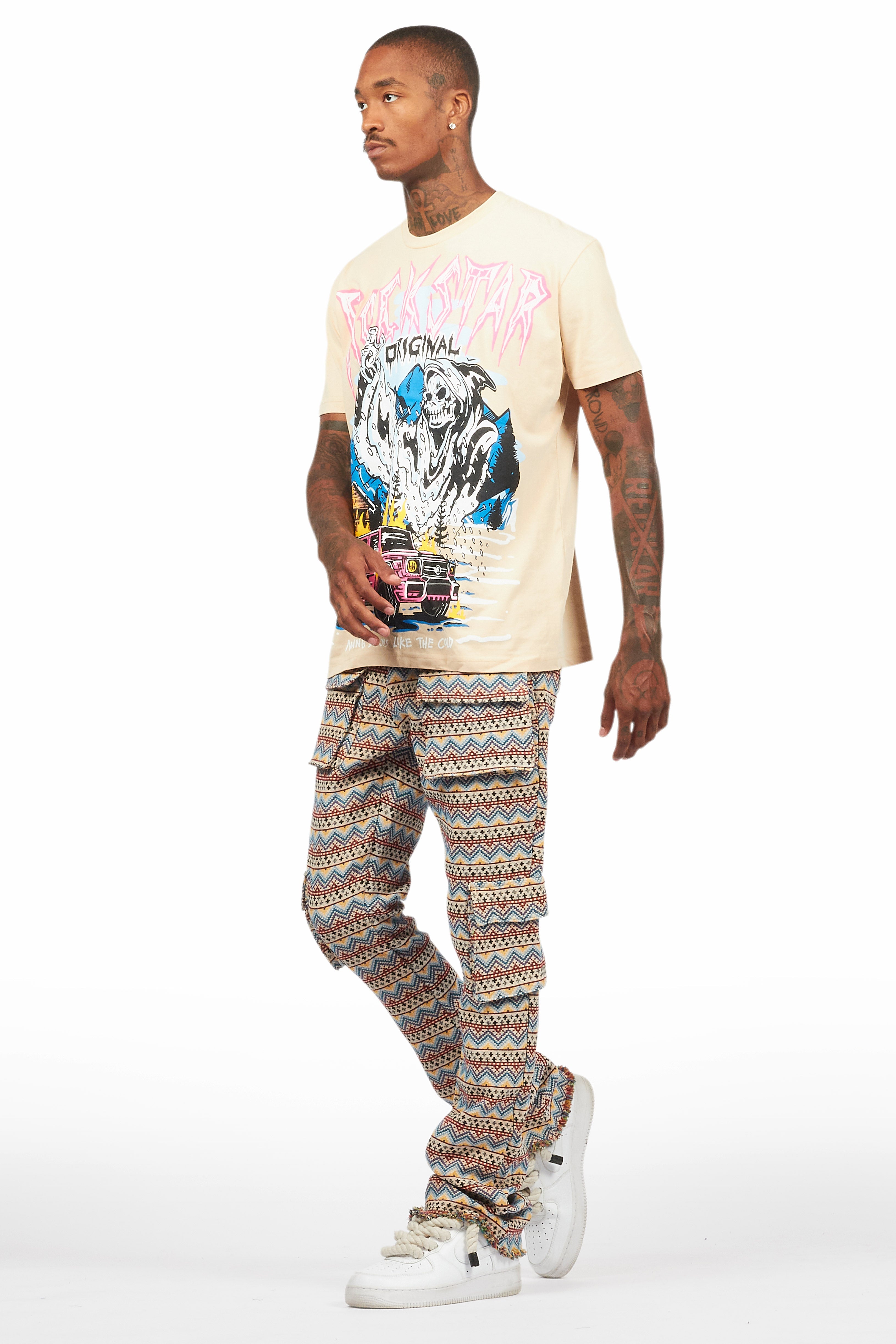 Kip Vintage Sand Graphic T-Shirt/Zierry Multi Tapestry Jean Bundle