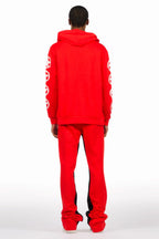 Wizzurd Red/Black Hoodie/Baggy Stacked Track Set