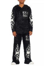 Boys Toshio Black Stacked Flare Knitted Mohair Track Set