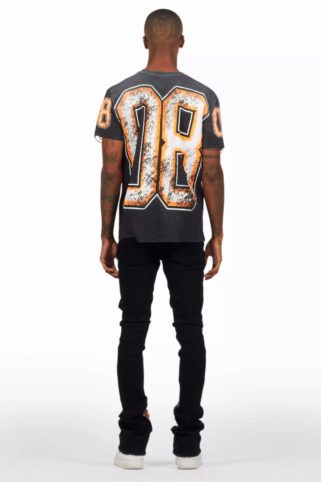 Espen Jet Black Stacked Flare Jean