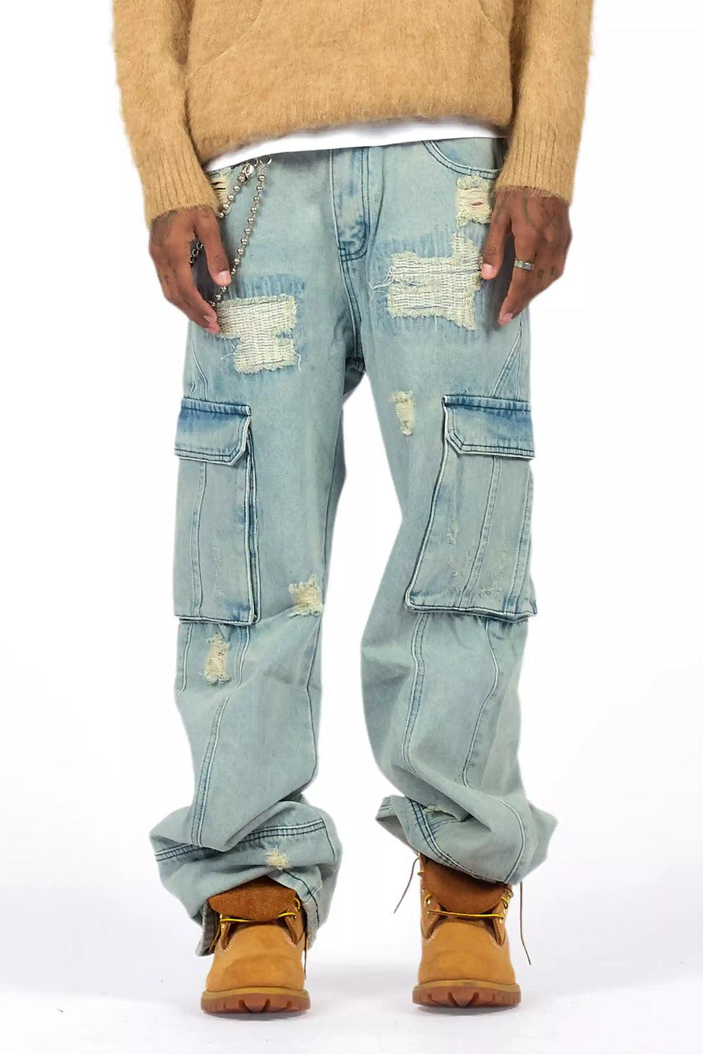Nand Light Blue Baggy Cargo Jean