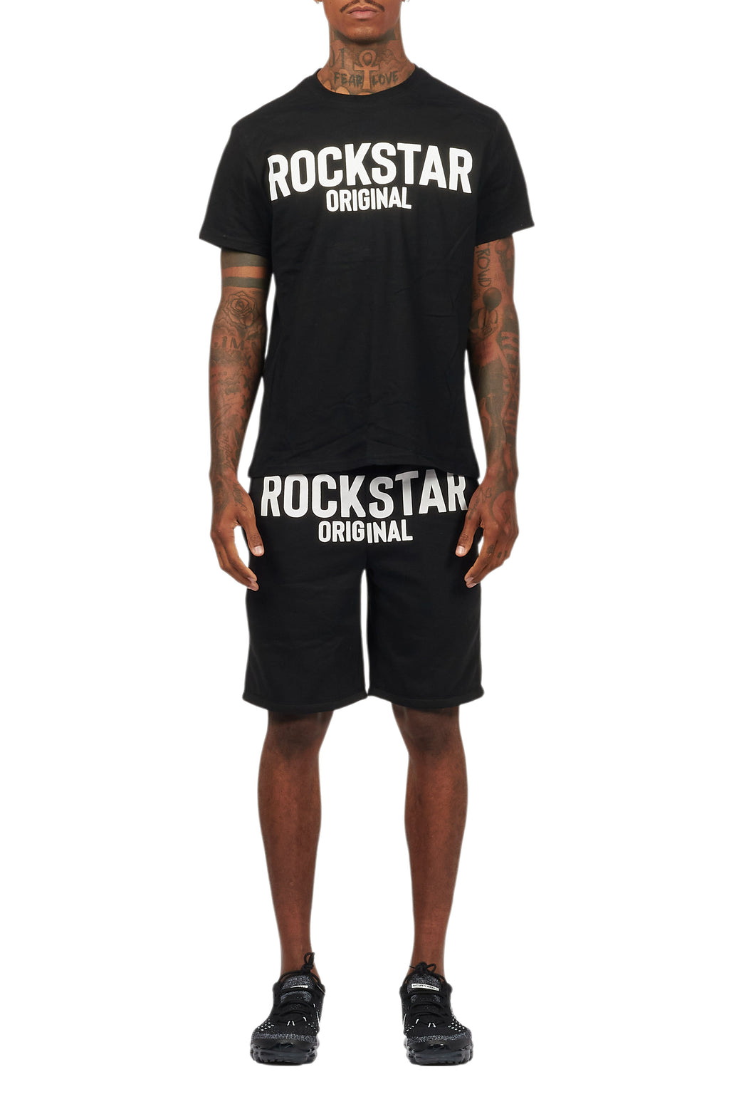 Sana Black/White T-Shirt Short Set