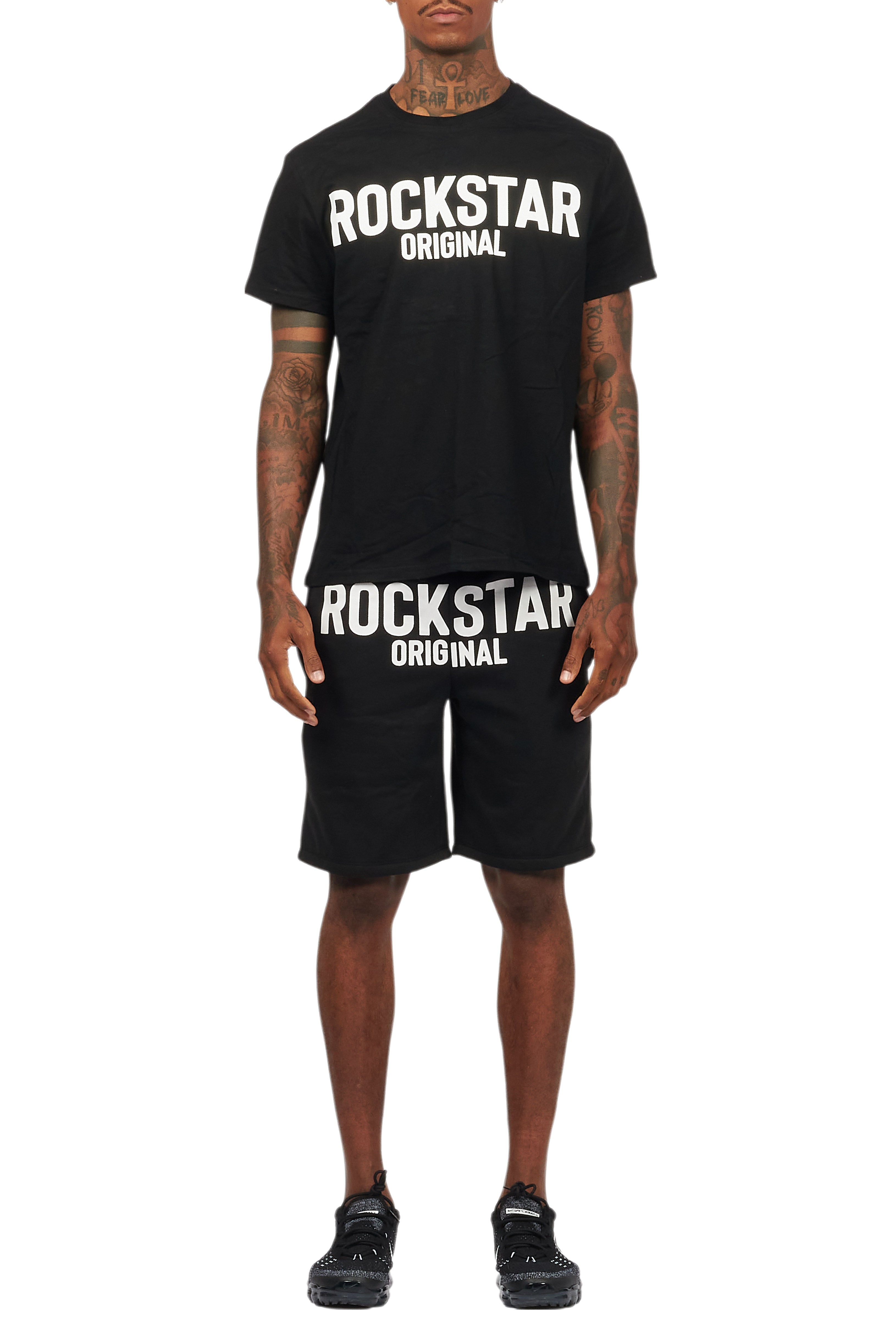 Sana Black/White T-Shirt Short Set