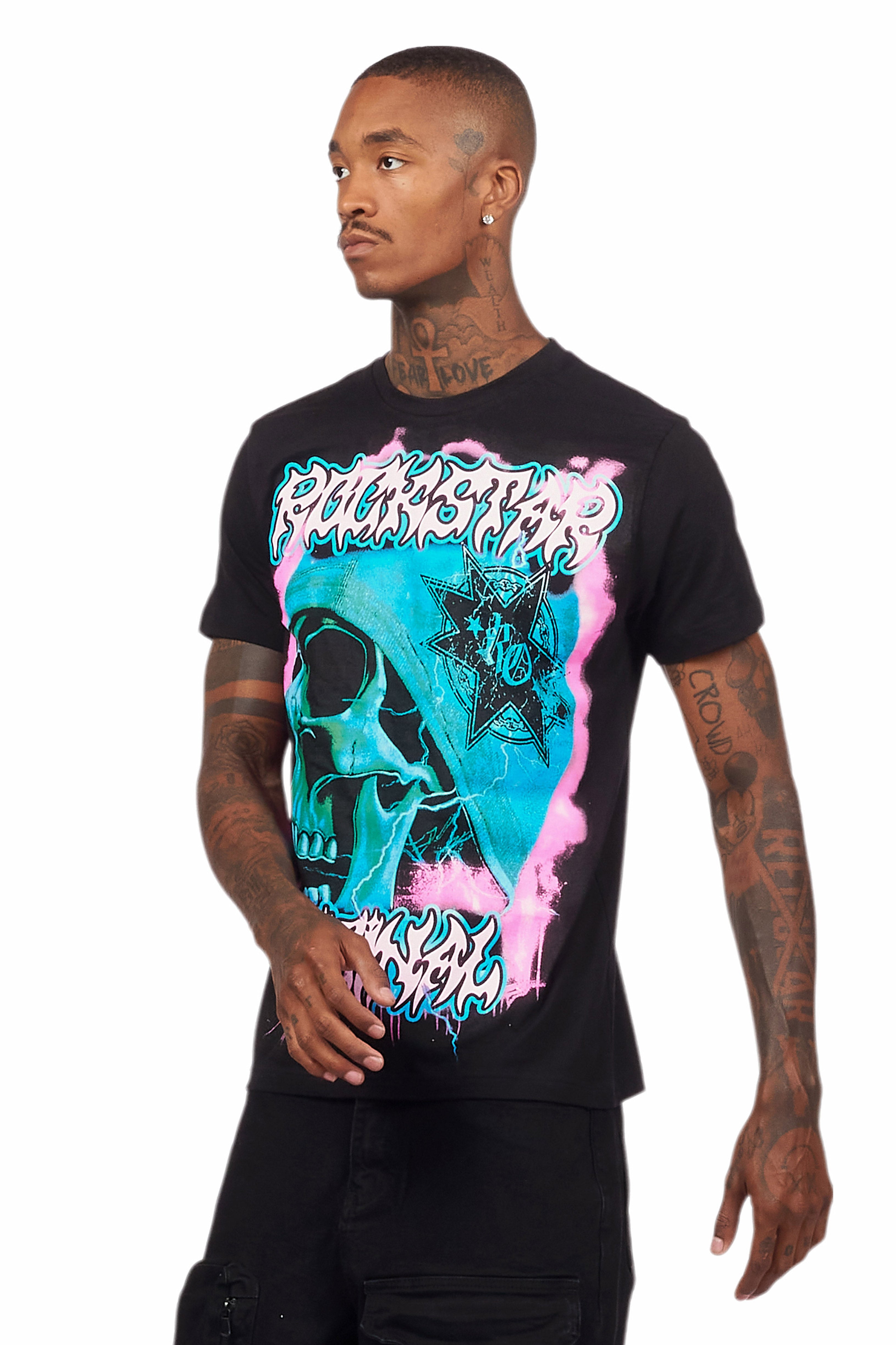 Omari Black Graphic T-Shirt