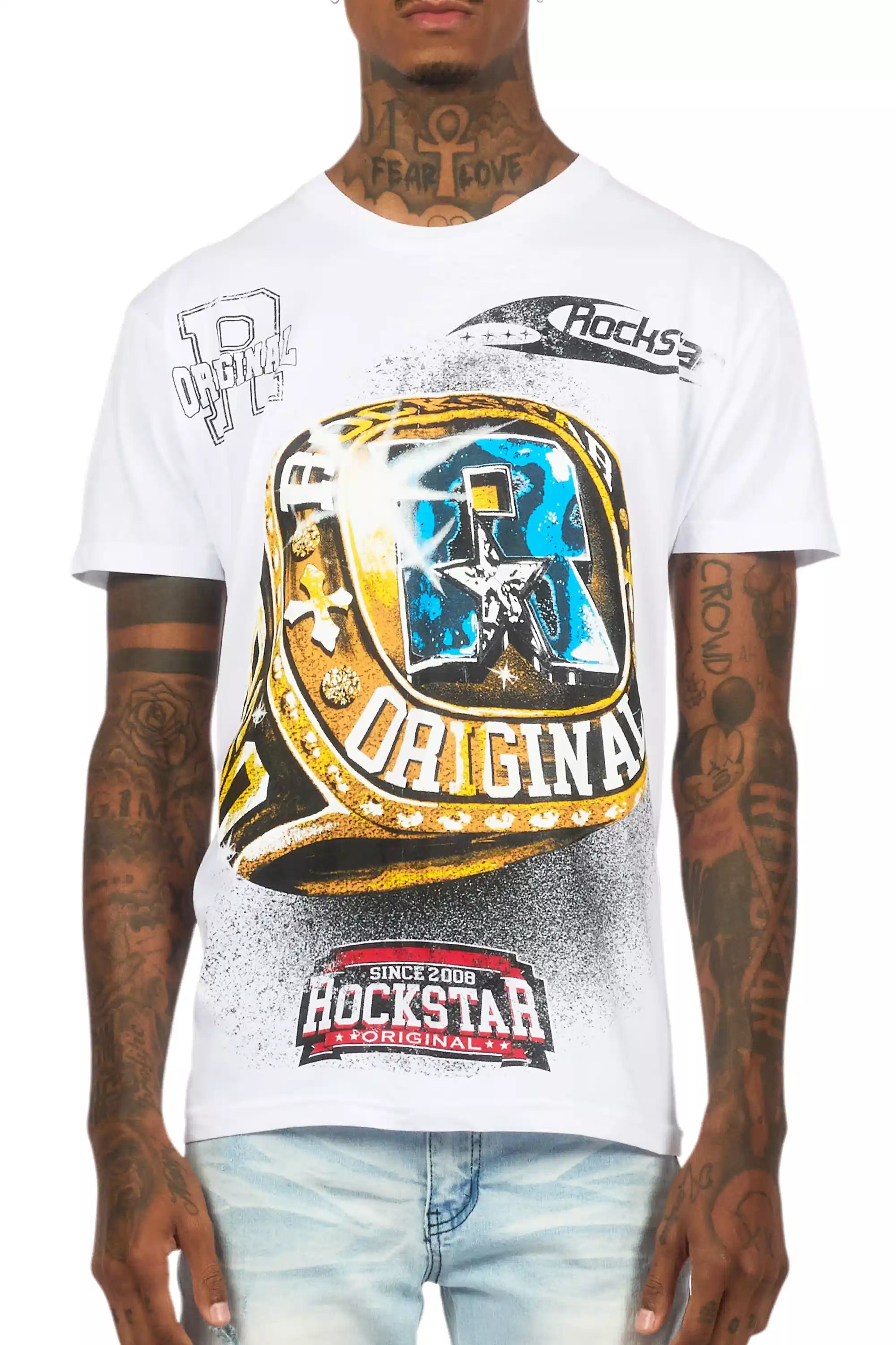 Gemchamp White Graphic T-Shirt