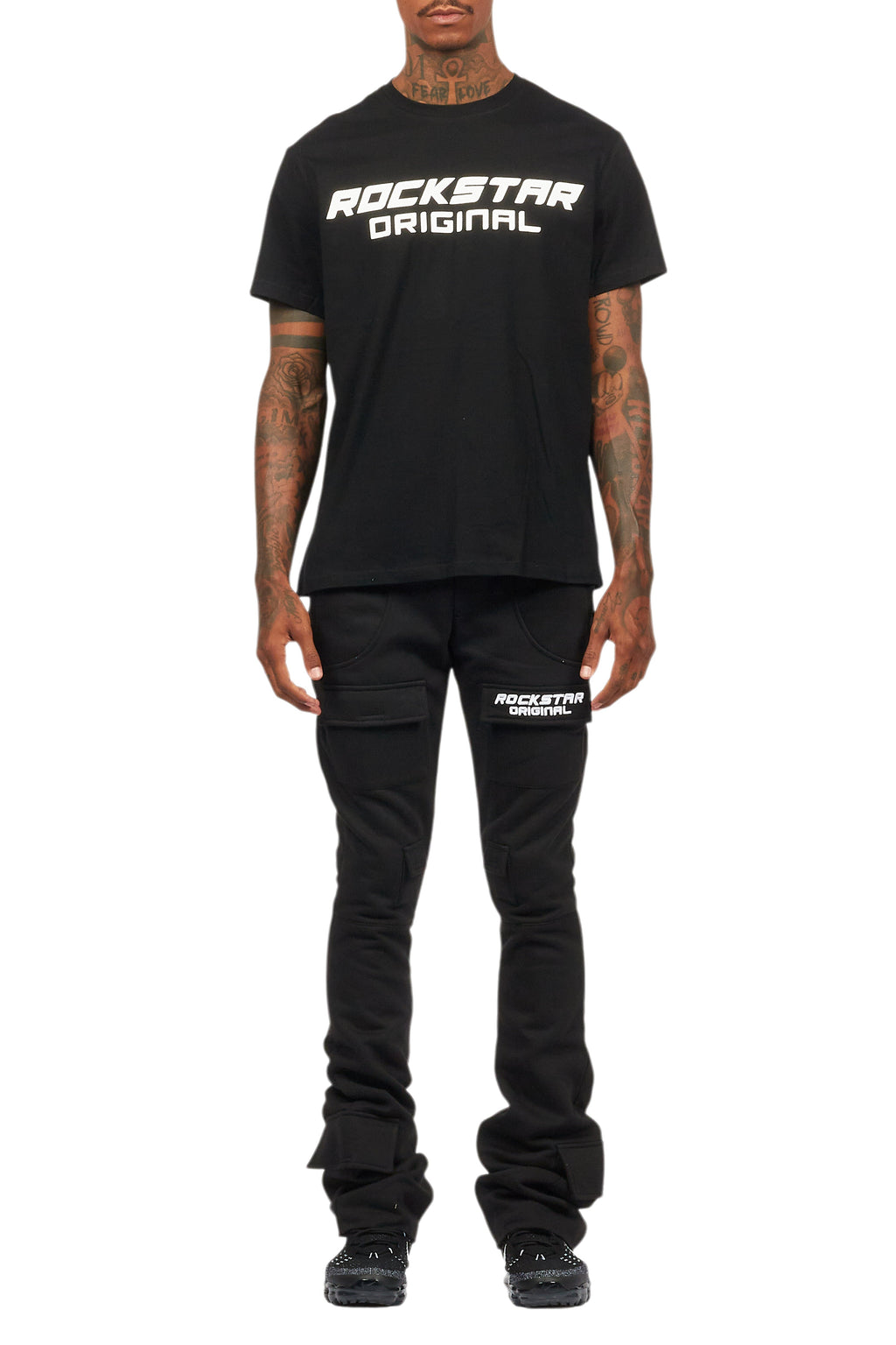 Connor Black T-Shirt/Stacked Flare Track Set