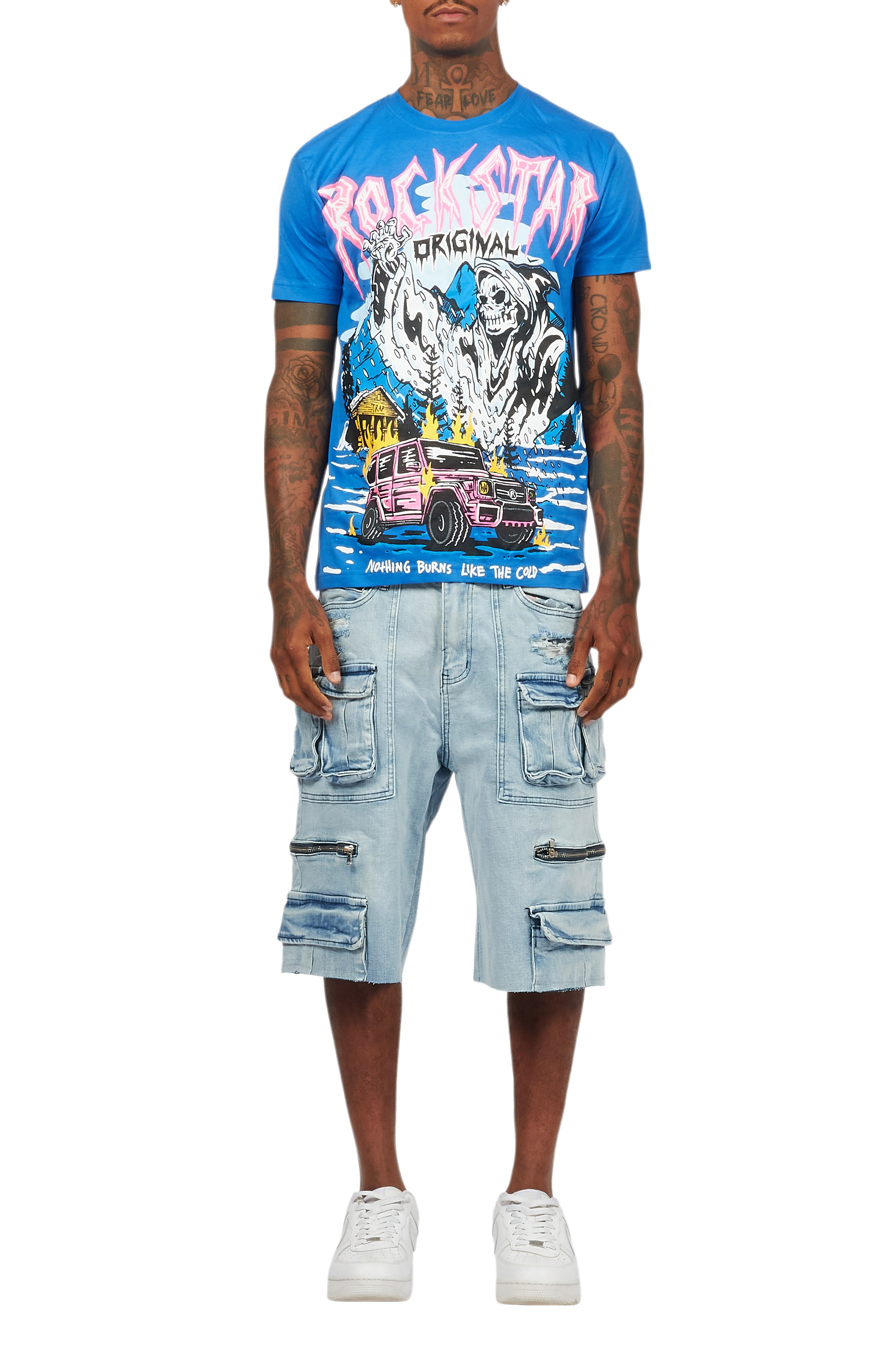 Kip Royal T-Shirt/Denim Short Set