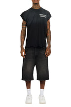 Drako Black Muscle Tee/Denim Jort Set
