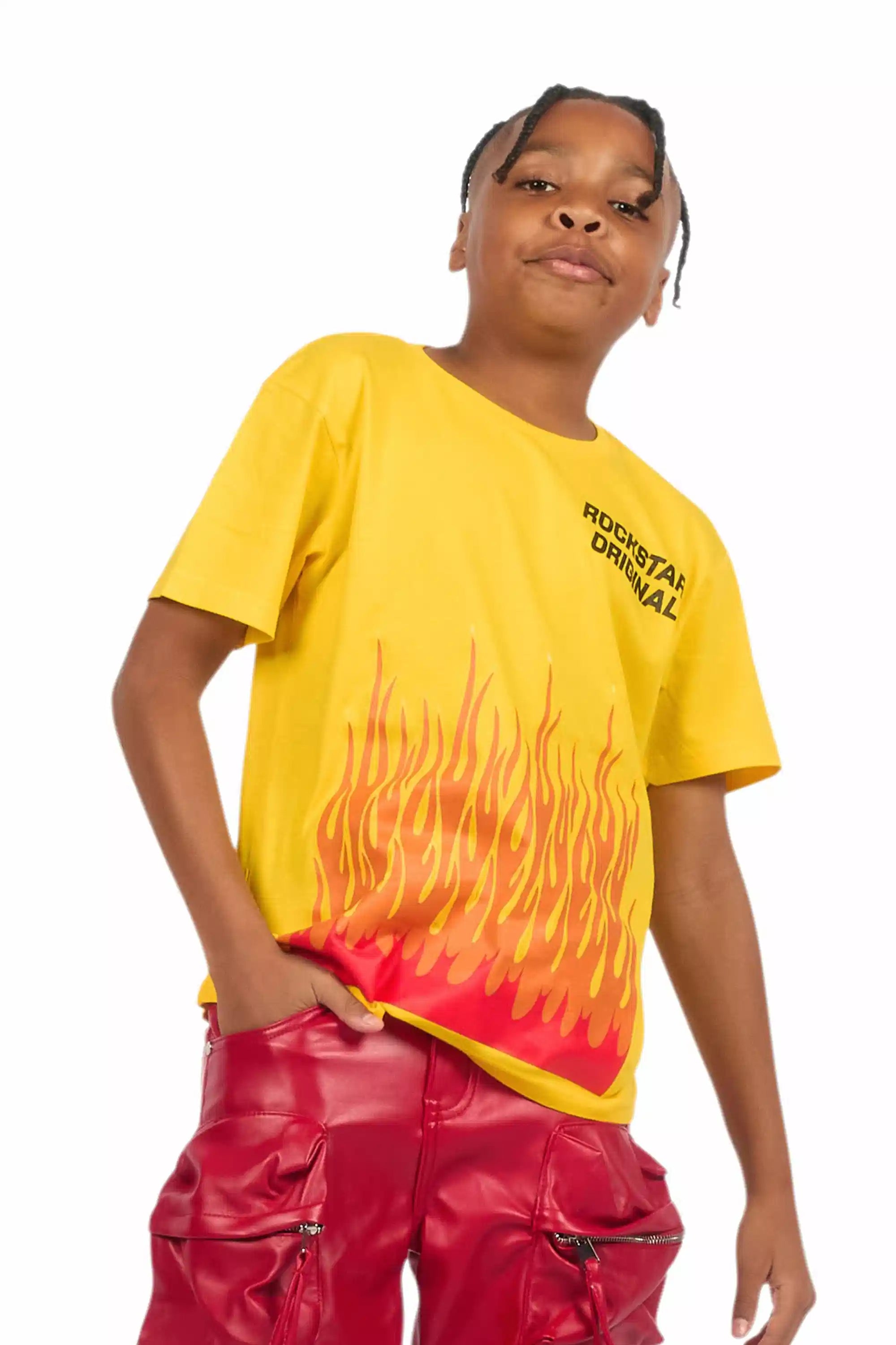 Boys Roeland Yellow/Red Graphic T-Shirt