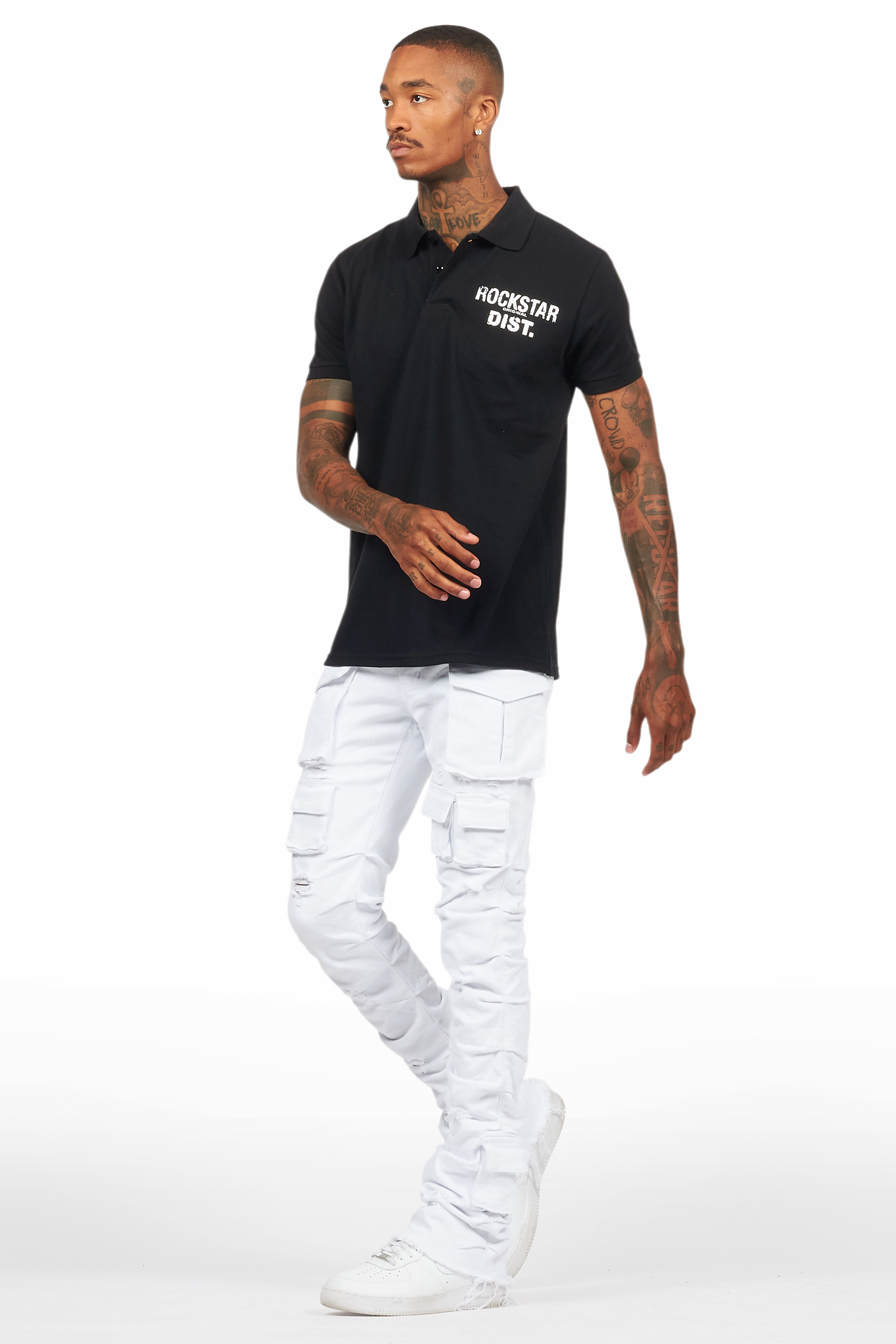 Flynn Black/White Polo Shirt