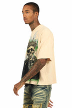 Kingston Beige/Black Boxy Crop T-Shirt