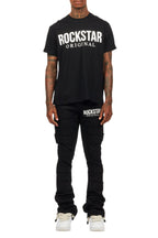 Emilio Black T-Shirt/Stacked Flare Track Set