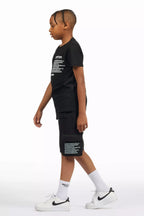 Boys Jash Black/White Short Set