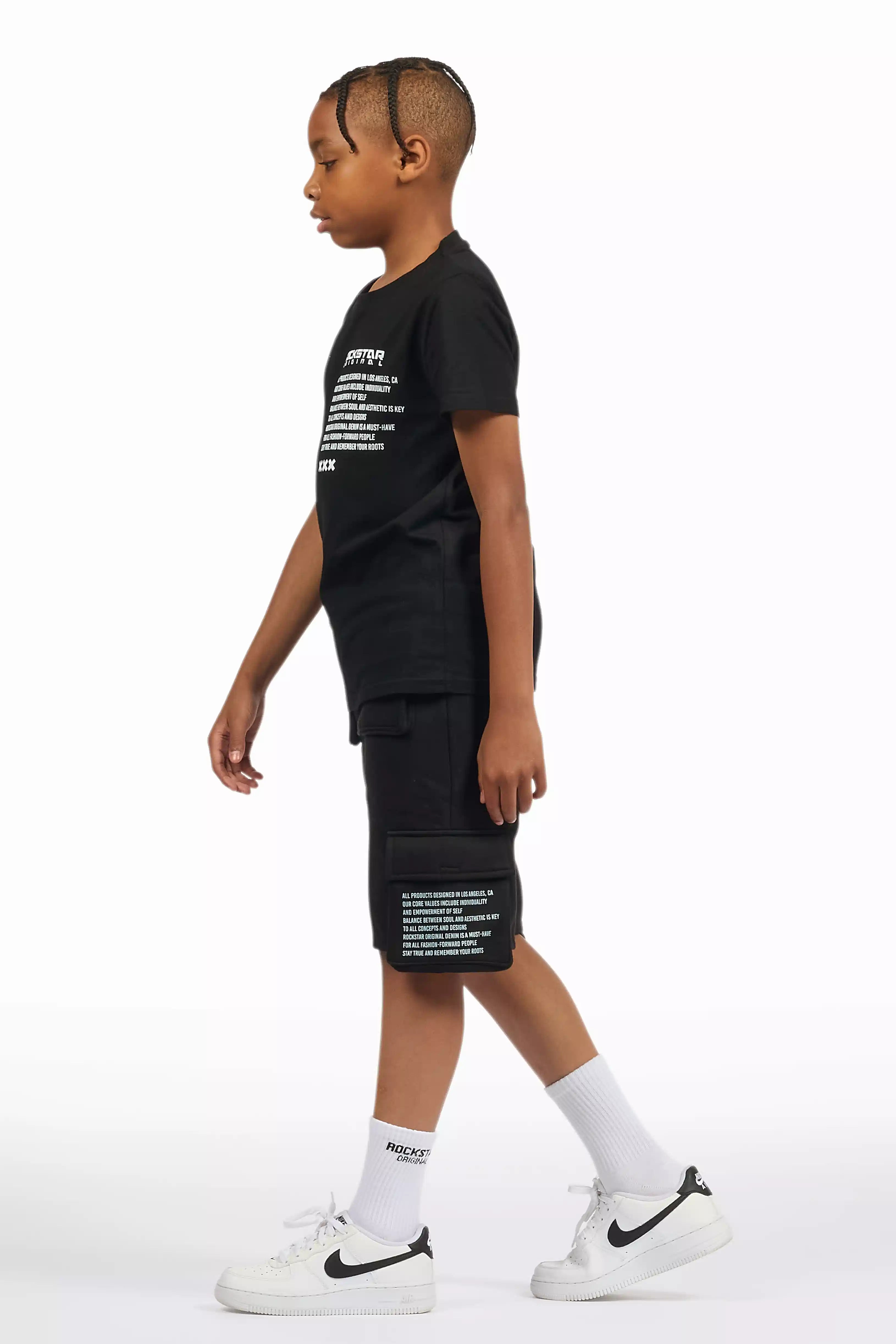 Boys Jash Black/White Short Set