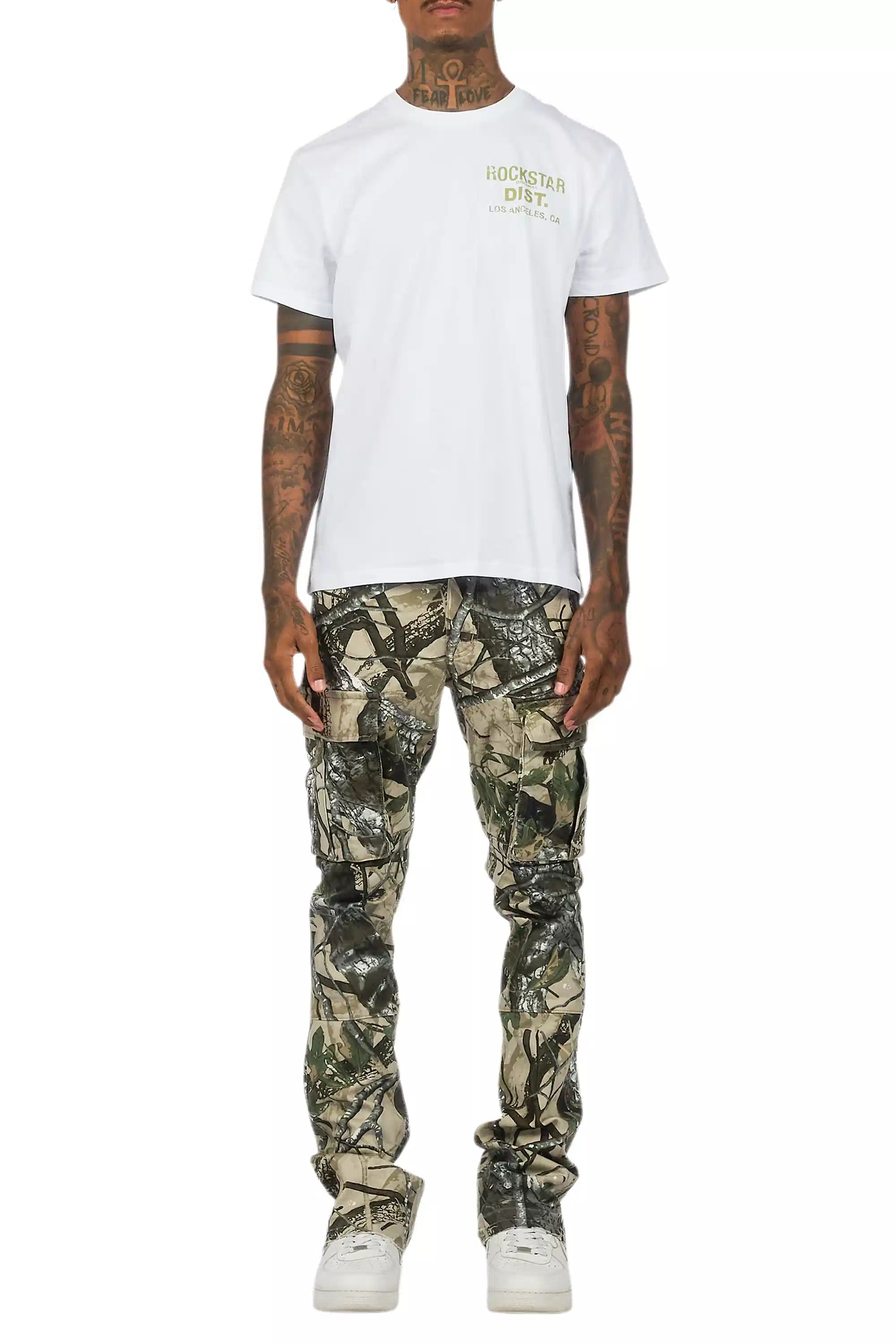 Lake White T-Shirt/Stacked Flare Jean Bundle