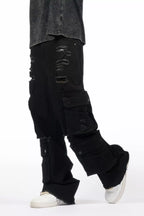 Keylor Black Distressed Baggy Fit Jean
