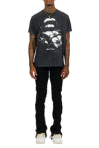 Schmear Vintage Black T-Shirt/Stacked Flare Jean Bundle