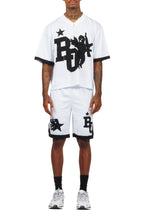 Pluton White Mesh T-Shirt/Short Set