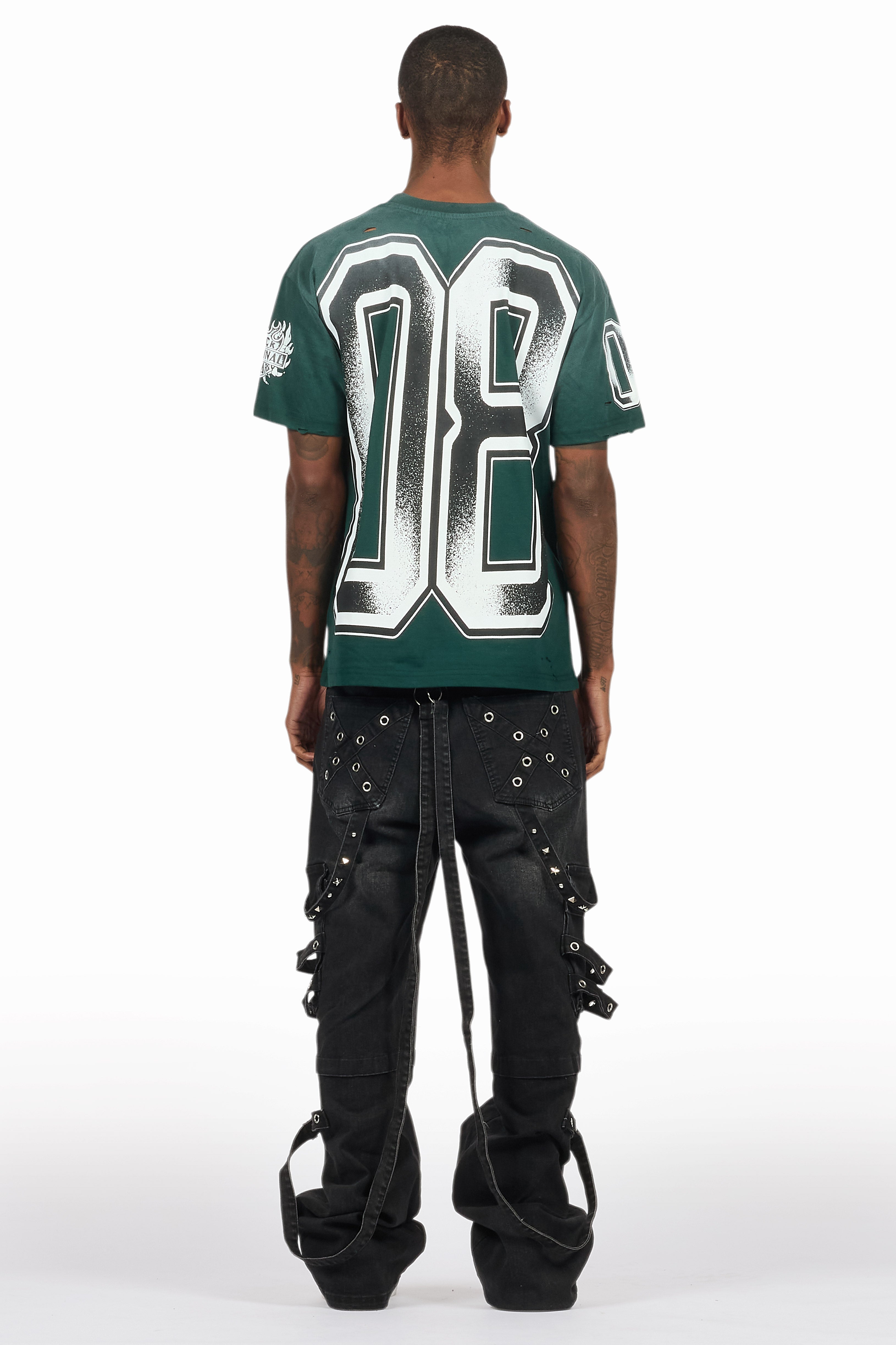 Nealon Black Baggy Cargo Fit Jean