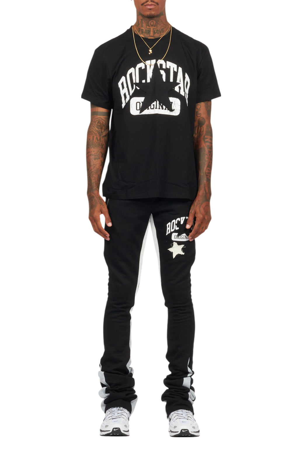 Mallor Black T-Shirt/Stacked Track Set