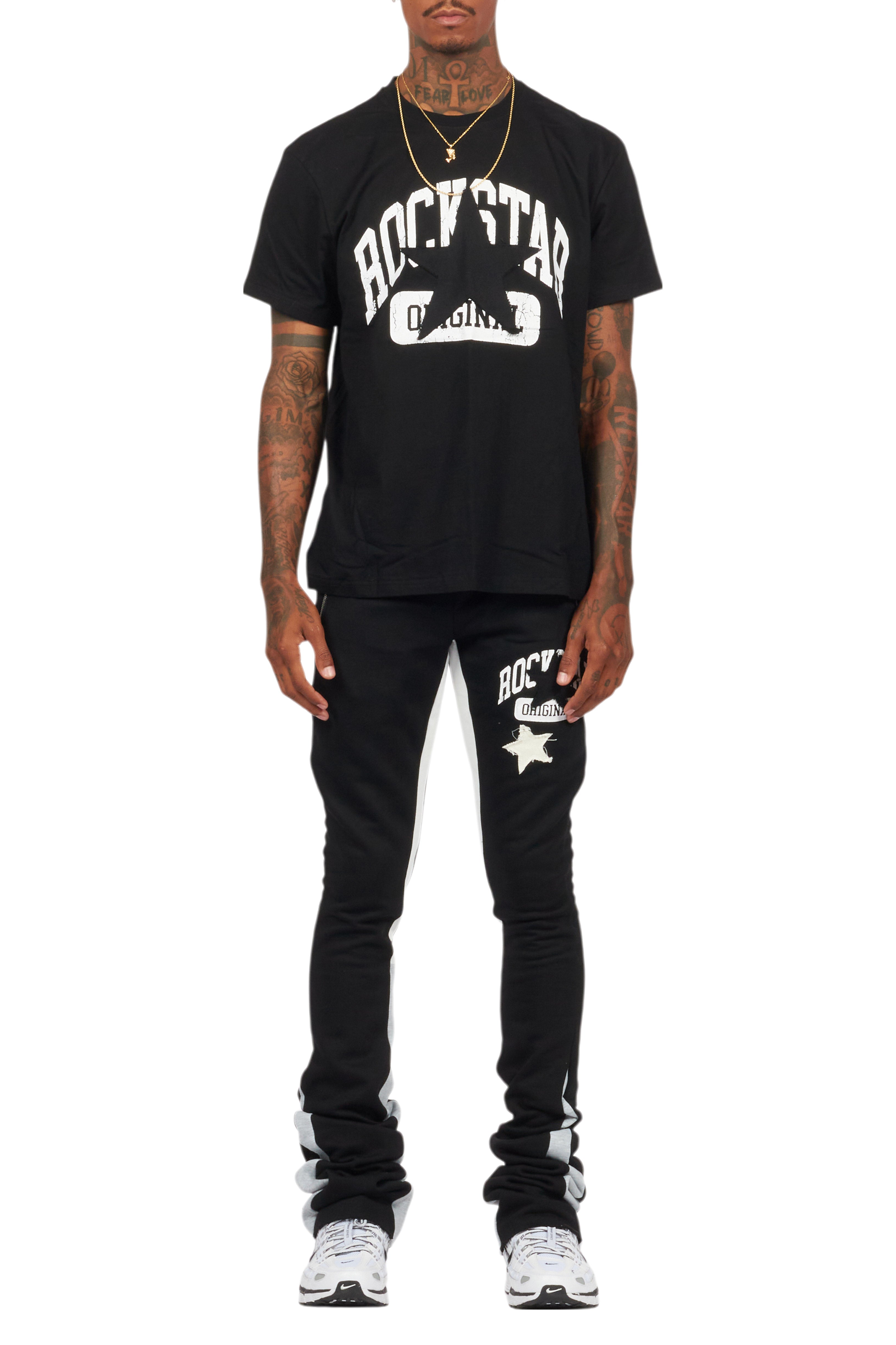 Mallor Black T-Shirt/Stacked Track Set