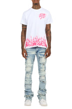Bubble White/Pink T-Shirt/Super Stacked Flare Jean Bundle