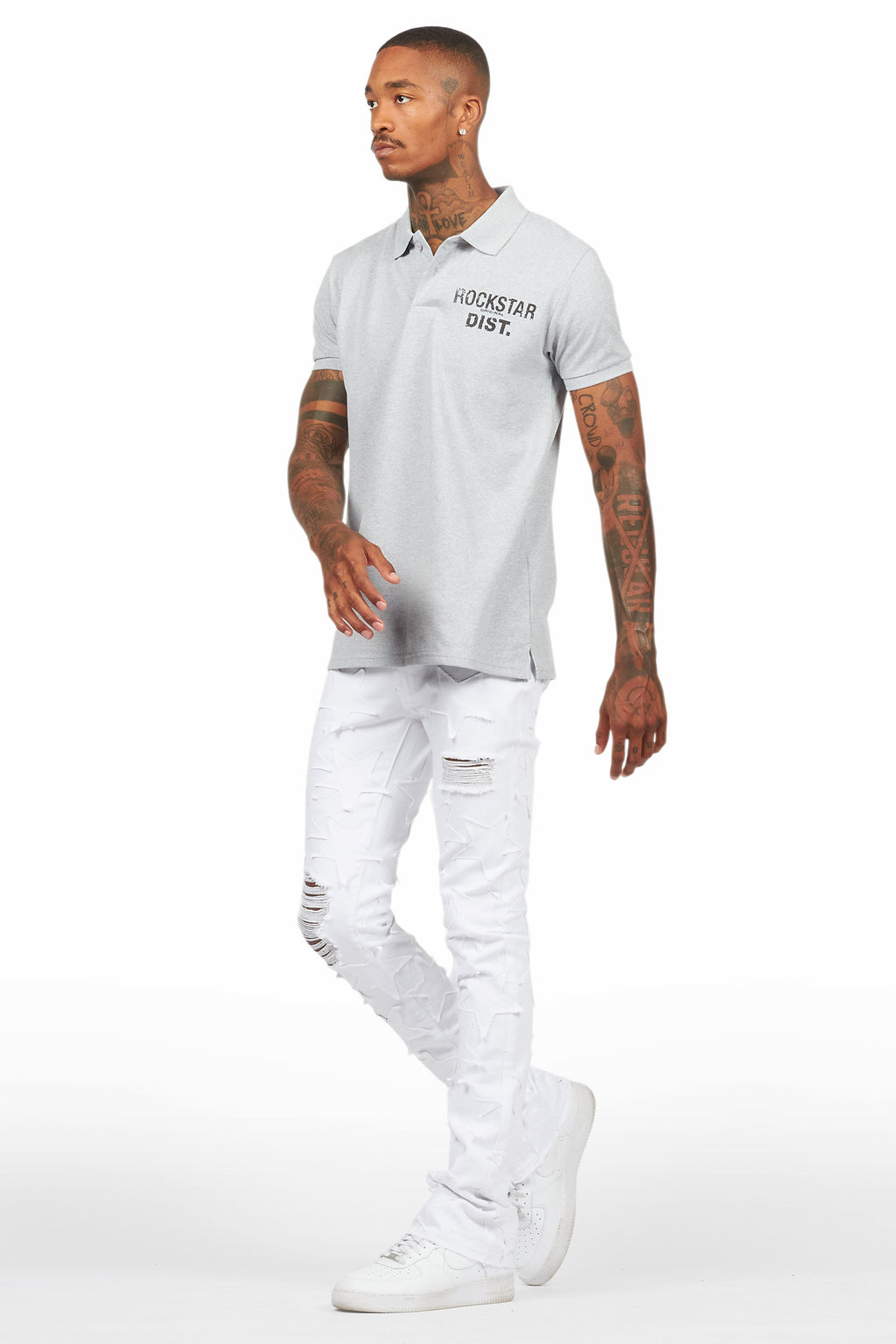 StarLane White Stacked Flare Jean