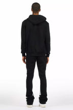 Raffer Black/White Hoodie/Super Stacked Flare Pant Set