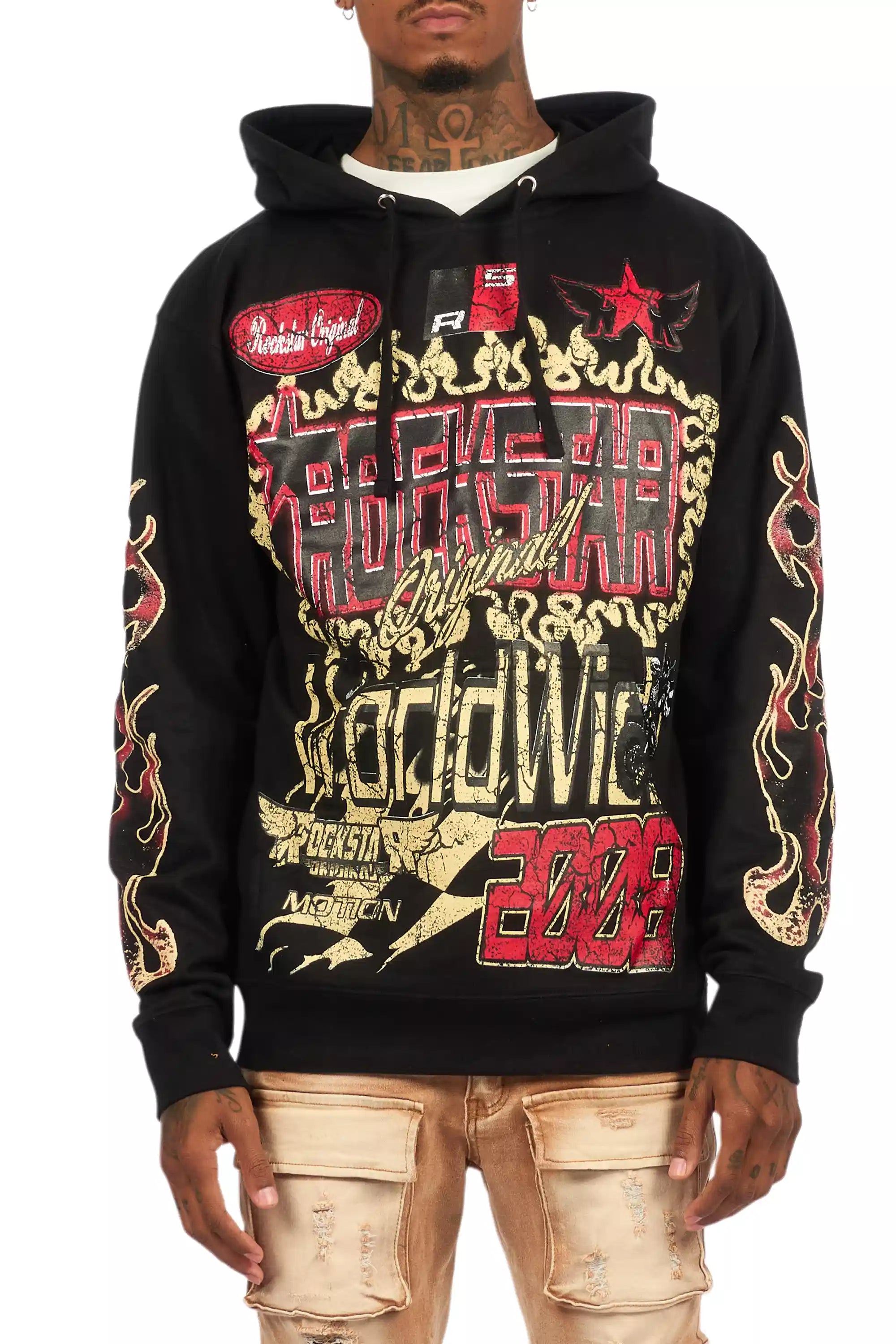 Deangelo Black/Red Graphic Hoodie