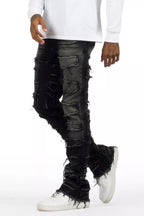 Shake Dark Grey Stacked Flare Jean