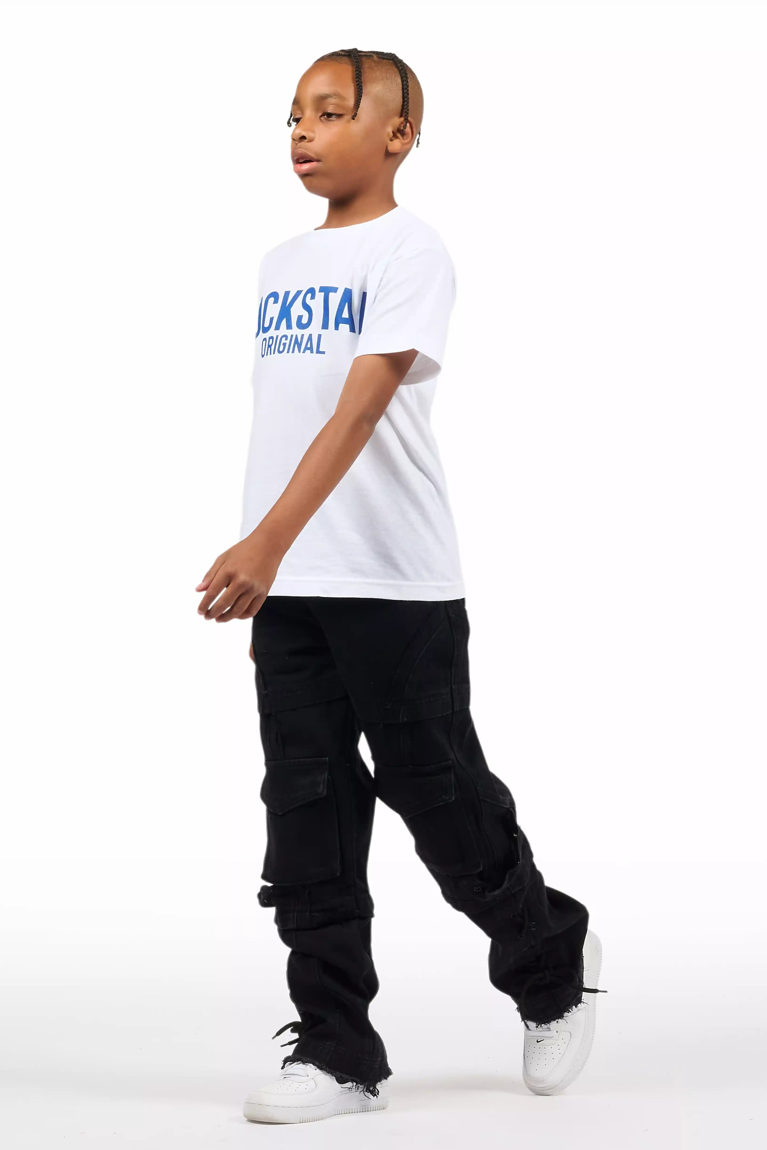 Boys Three Maxi Jet Black Baggy Fit Jean