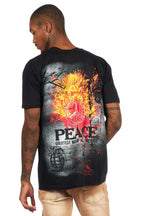 Saeko Black/Multi Oversized Graphic T-Shirt