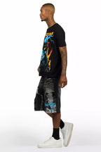 Balius Black T-Shirt/Denim Short Set