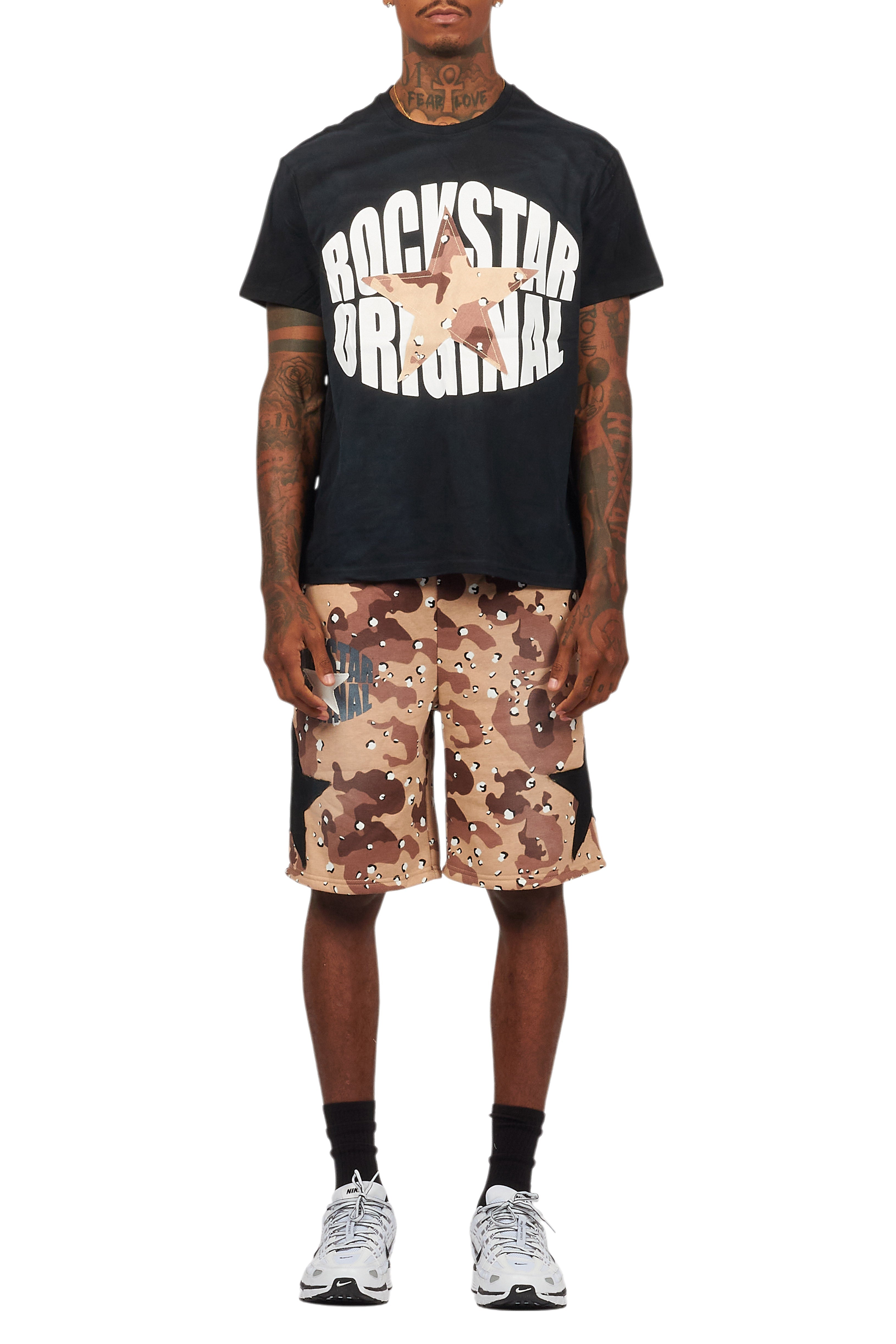 Sarge Vintage Black/Desert Camo T-Shirt/Short Set