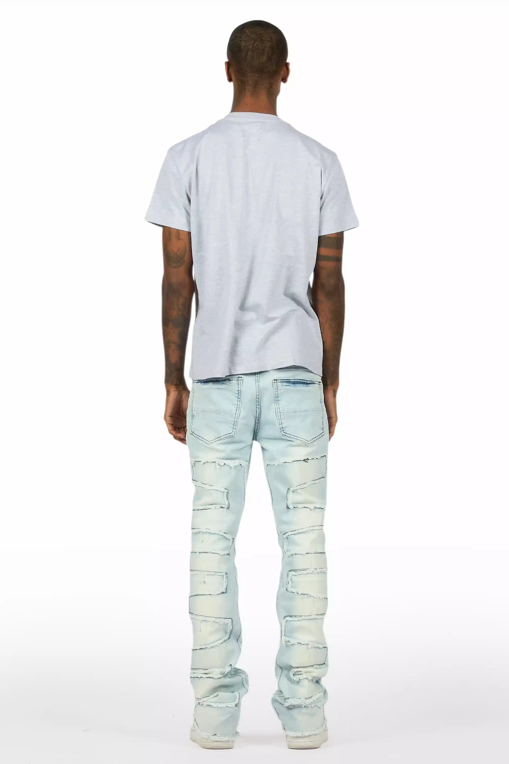 Amos Heather Grey Graphic T-Shirt/Stacked Flare Jean Bundle