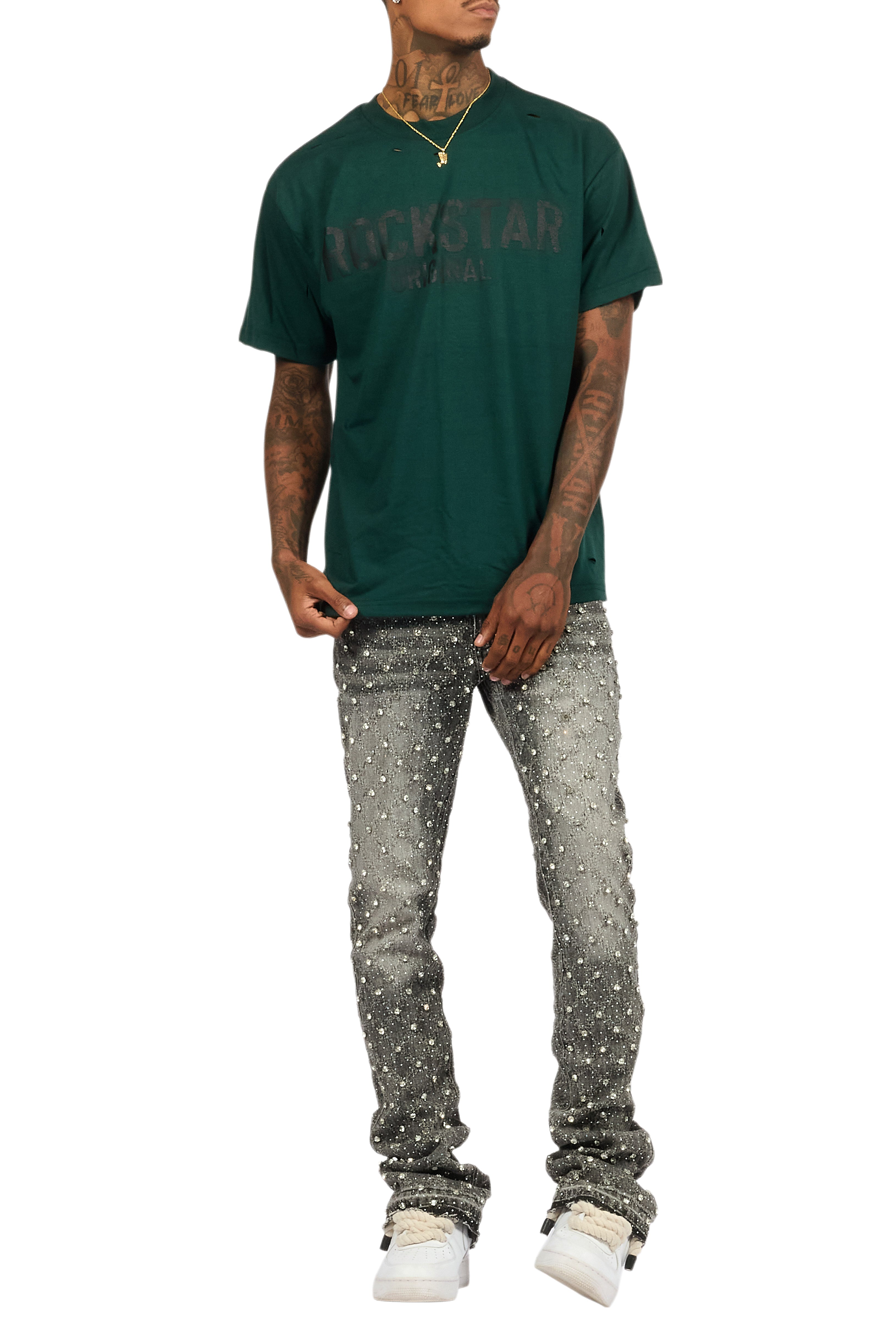 Sana 2.0 Dark Green/Black Oversized Graphic T-Shirt