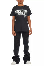 Boys Dag Jet Black Stacked Flare Jean
